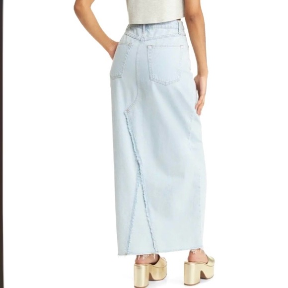 TOPSHOP Raw Hem Denim Midaxi (mid maxi) Skirt - Picture 6 of 15